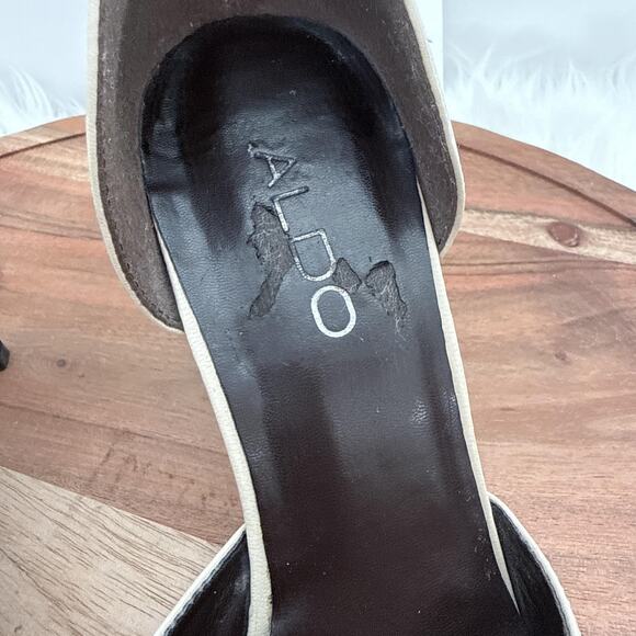 ALDO Shoes Womens Size 38 Beige d'Orsay Pointed Toe Stiletto Heel Pumps Dress - Picture 7 of 14